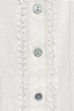 Maxi Boyfriend Shirt Dress in White Cotton Lurex Stripe Chambray with Embroidery swatch