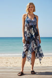 Maxi Halter Cover-Up Sundress in Evening Primrose Print