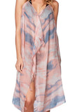 Maxi Halter Sundress Coverup in Dream Cloud Pastel Color Print