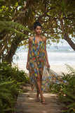 Maxi Halter Sundress Coverup in Guava Chic Luxury Modal Print
