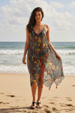 Maxi Halter Sundress Coverup  in Jungle Fever Tropical Print 4