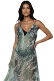 Maxi Tassel Coverup Sundress in Dragon Wings Print