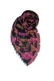 Menagerie Stripe Jacquard Fabric Scarf Wrap Sun Fuschia