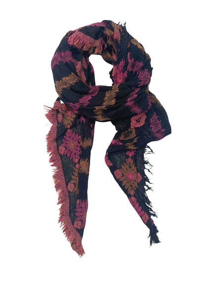 Menagerie Stripe Jacquard Fabric Scarf Wrap swatch sun scarf