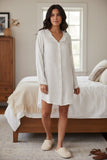 Miranda Satin  Lounge Nightshirt Lounge in Polka Dot Prints black dots loungerie by subtle luxury
