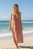 Multi Chevron Keyhole Coverup Sundress in Multi Chevron Print coral