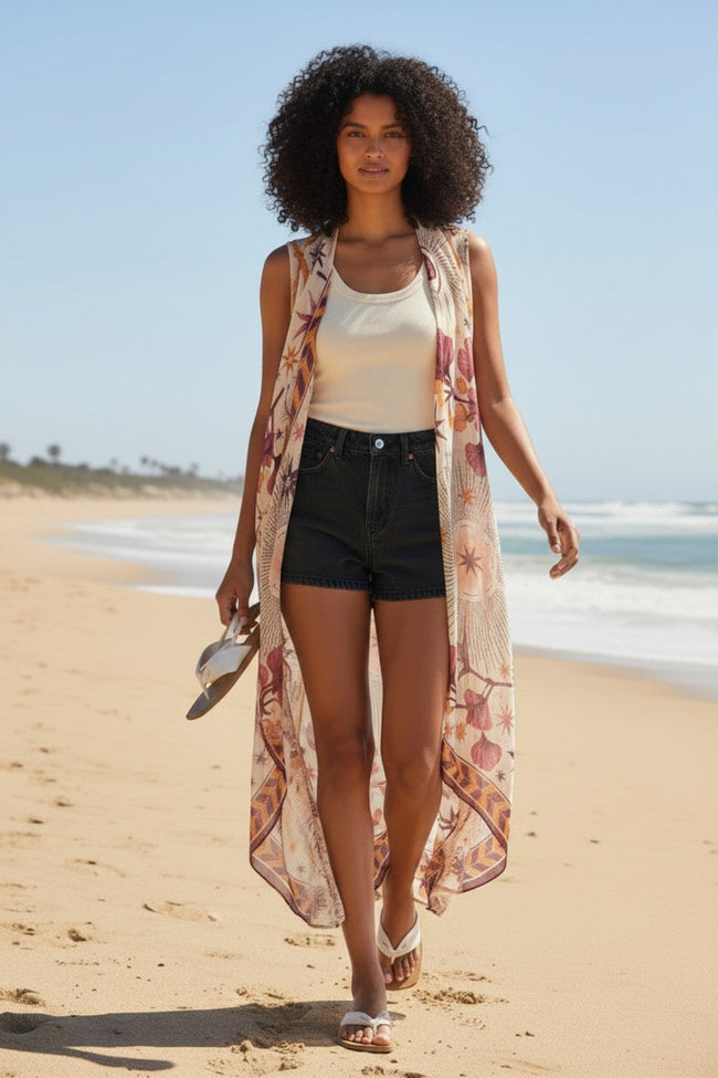 Mystic Eye Cotton Coverup Multi-Wear Vest Dress front