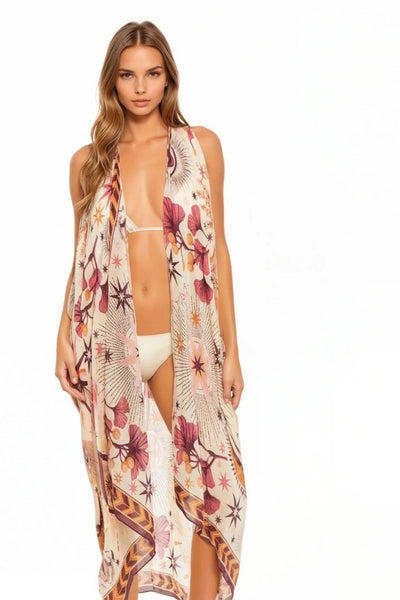Mystic Eye Cotton Coverup Multi-Wear Vest Dress