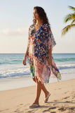 Mystic Relic Soft and Sheer Print V-Neck Kaftan Sundress Cover-Up