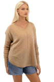 Nelly Washable Cashmere V-neck Pullover Sweater