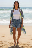 Neon Tropics Lemon Bright Palm Print in Kimono Coverup 2