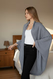 Nessa Washable Cashmere Wrap Cocoon Sweater charcoal grey 2