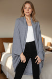 Nessa Washable Cashmere Wrap Cocoon Sweater charcoal grey