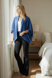 Nessa Washable Cashmere Wrap Cocoon Sweater cobalt blue 3