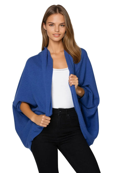 Nessa Washable Cashmere Wrap Cocoon Sweater cobalt blue 4