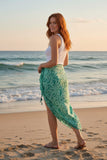 Odyssey Large Scale Scroll Print Tassel Sarong Wrap green 2