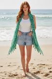 Odyssey Large Scale Scroll Print Tassel Sarong Wrap green