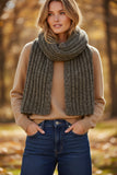 Ombre Marled Chunky Knit Fall Winter Scarf truffle brown