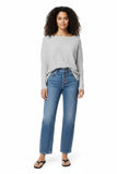 On the Horizon Boatneck Rib Knit Novelty Sweater in Paradise Blend lt grey