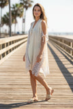 Open Shoulder Coverup Sundress in Sun Stamp Pastel Print