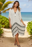 Open Shoulder Sundress Coverup in Charming Jacquard Fabric 2