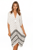Open Shoulder Sundress Coverup in Charming Jacquard Fabric