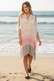 Open Shoulder Sundress Coverup in Light Rays Jacquard Fabric