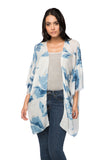 Bell Kimono Sleeve Kimono Coverup in Blue Prints