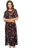 FLKS88-Faraha-Maxi-Coverup-Dress-Sheer-Print--Night-Flower-Print-Coverup-Dress-Navy Pool to Party Coverup