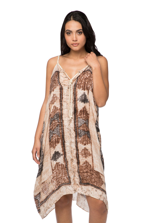 Rita Reversible Sundress Coverup in Oregon Trail print
