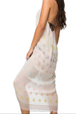 P2PHESCT11-Back View P2PHESCT11_Fringe Halter Coverup in Ray of Color Hand Loomed Past Colored Cotton Fabric