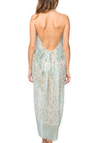 Fringe Halter Coverup  in Ivy Relic Print