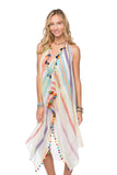 Maxi Tassel Coverup Sundress in Color me Pretty Woven Fabric