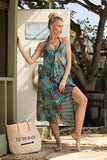 Maxi Tassel Coverup Sundress in Embroidered Jungle Woven Fabric