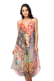 Maxi Halter Sundress Coverup in Moroccan Feel Print