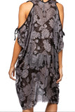 P2POSDP76-Black-P2POSDP76-Black Bandana Baby Open Shoulder Cover-Up Dress | Women’s Resort Wear 2