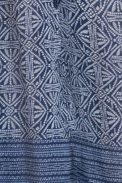 Shirred Waist Cotton Tie Dye Print Beach Pant