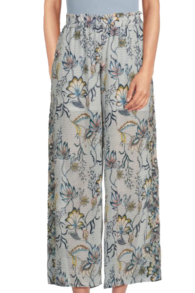 Shirred Waist Cotton Tie Dye Print Beach Pant