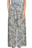 Shirred Waist Cotton Tie Dye Print Beach Pant