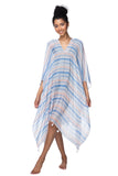 Beach Waves Print V-Neck Coverup Sundress