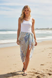 Paisley Whisps Blue Sheer and Soft Chiffon Sarong Wrap