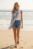 Paisley Whisps Blue Sheer and Soft Chiffon Scarf Wrap