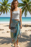 Picnic Patchwork Muted Colors Print Scarf Wrap Sarong