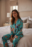Piper PJ Top-Pant Set in Summer Blossom Print teal 6
