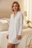 Pippa Loungerie  Night Shirt iRayon Knit n Nude with Orange Piping 2