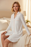 Pippa Loungerie  Night Shirt iRayon Knit n Nude with Orange Piping