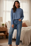 Quinn Favorite Washable 100% Cashmere Hoodie Sweater raw sugar. subtle luxury cashemre haze blue 