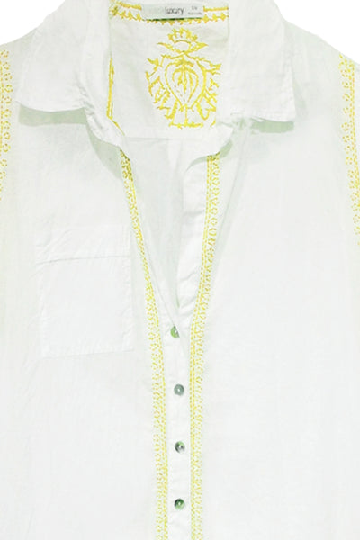 RBGCL-White-Lemon-Boyfriend-Embroidery-Shirt-Cotton White Shirt Coverup women