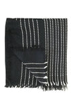 Cool Runnings Fall Winter Blanket Wrap in Black with White Stitches