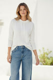 Reese White Hoodie Super Comfy Sweater in Zen Blend Knit